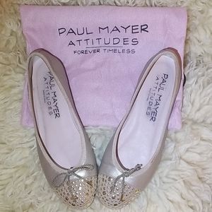 Paul Mayer champagne embellished flats.